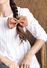 Load image into Gallery viewer, Organic Linen Bows, Neutral and Naturally Dyed
