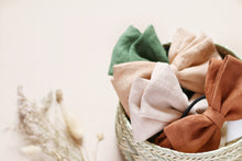 Load image into Gallery viewer, Organic Linen Bows, Neutral and Naturally Dyed

