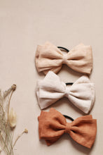 Load image into Gallery viewer, Organic Linen Bows, Neutral and Naturally Dyed
