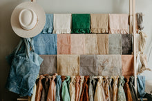 Load image into Gallery viewer, Plant dyed linen Kitchen Towel - Eco dyed dish towel Minimalist Homeware eco Gift
