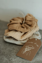 Load image into Gallery viewer, Plastic free Scrunchy set - Plant dyed organic cotton
