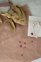 Load image into Gallery viewer, Organic gauze, plant dyed embroidered hair tie
