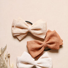 Load image into Gallery viewer, Organic Linen Bows, Neutral and Naturally Dyed
