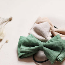 Load image into Gallery viewer, Organic Linen Bows, Neutral and Naturally Dyed
