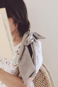 Gray Silk Hair Scarf Naturally Dyed