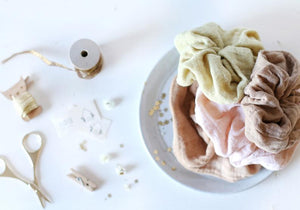 Eco Dyed Plastic free Scrunchies - Naturally dyed Cotton Scrunchy